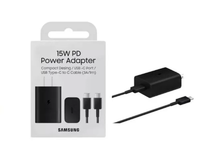 Cargador samsung 15w - power adapter con cable tipo C (1 metro)