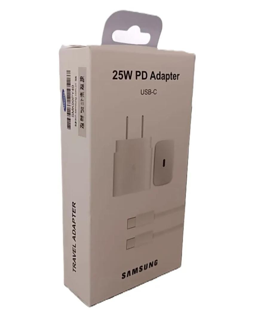 REPLICA 25W PD ADAPTER USB TYPE-C TO C CABLE 5A/1M BLANCO