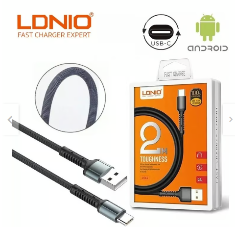 Cable Cargador USB Tipo C Carga Rápida 2m LDNIO Celular Samsung Laptop