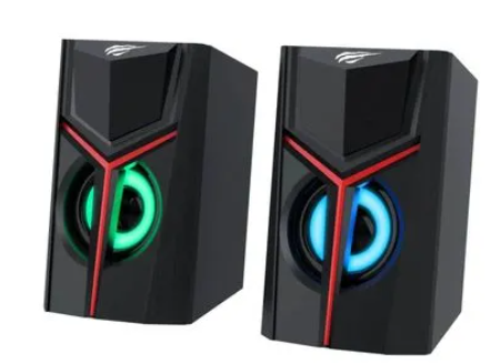 Altavoz Gamer estéreo GAMENOTE Havit SK206 RGB Light, control de volumen-color negro.