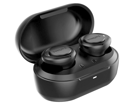 AUDÍFONOS PHILIPS TRUE WIRELESS TAT1215BK/97 BLUETOOTH TRUE TAT1215 18 HRS IPX4 NEGRO