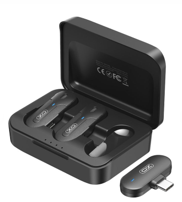 XO - MKF09A TypeC 1 to 2Wireless lapel microphone with charging case