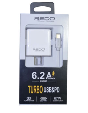 CARGADOR REDD 6.2A – 67W TIPO USB C