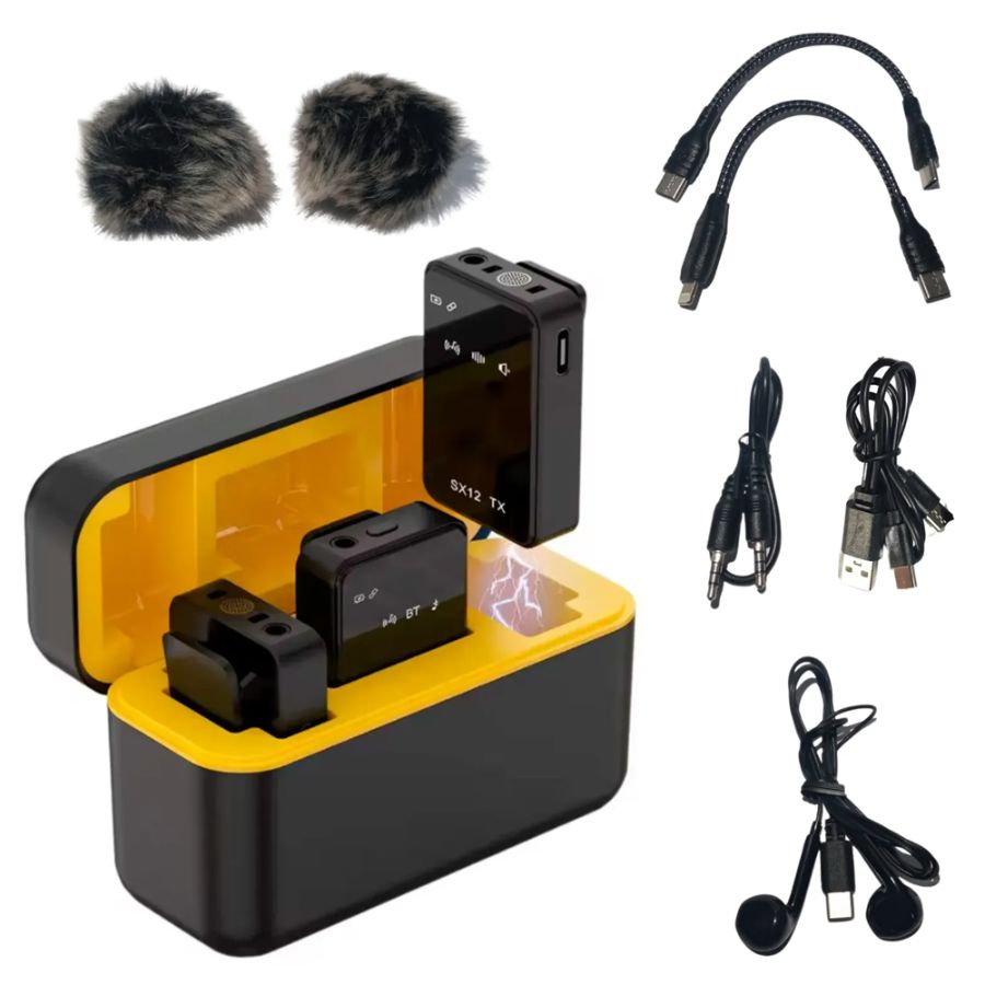 MICRÓFONOS INALÁMBRICOS 3 EN 1 TIPO C, IPHONE Y CÁMARA DSLR SX12