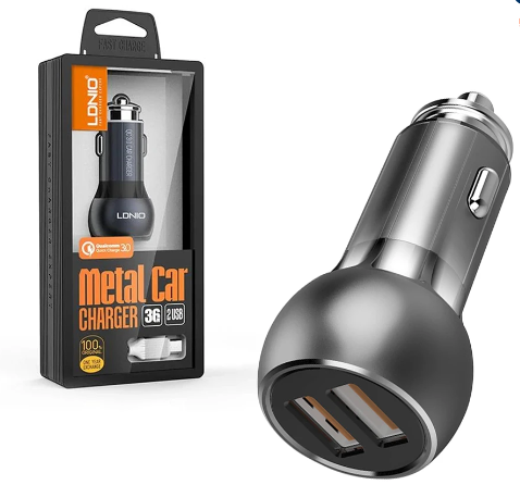Cargador de Auto con 2 USB QC3 LDNIO C503Q