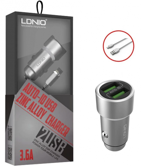 Ldnio C302 Car Carga Rapida 3.6 Amp Doble Usb