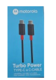 CABLE MOTOROLA TIPO C A TIPO C TURBO POWER 3.1 NEGRO