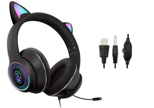 RGB LED LIGHT CAT EAR AKZ ROSA NEGRO