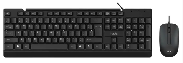 Combo Teclado y Mouse Havit KB272CM – USB diseño ultra delgado, Ergonómico, anti ruido-Negro.