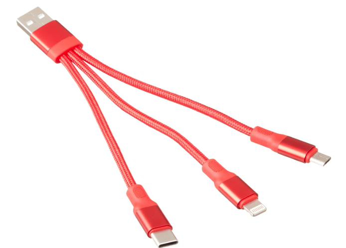 Joyroom S-M416 Portable Series 3 in 1 Short Charging Cable, 15 cm - Red