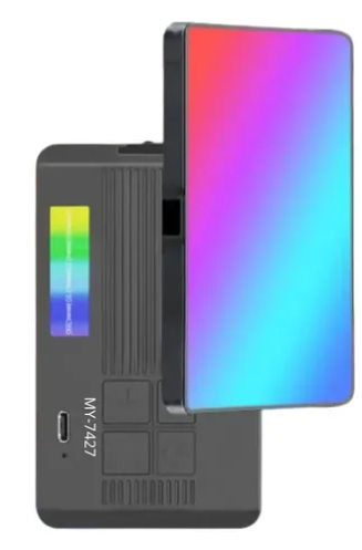 Luz Rgb Portátil Para Selfies Videos Ajustable Color Negro