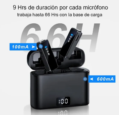Micrófonos inalámbricos Dual K70 Pro Tipo C con base de carga