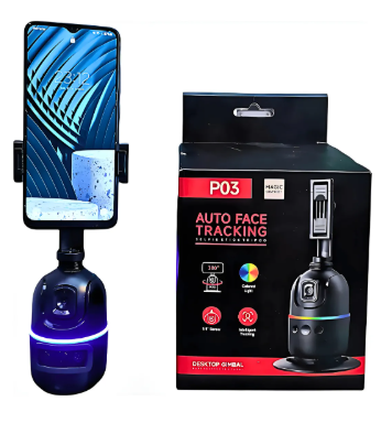 Gimbal Celular P03 Seguimiento Automático 360° Sin App Live Negro