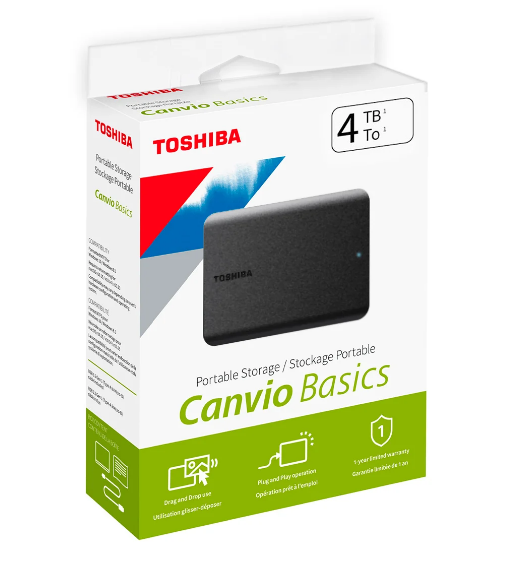 DISCO DURO EXTERNO 4TB TOSHIBA CANVIO BASICS USB 3.0